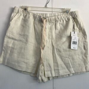 Shorts- Jenina Short - Size Large - NWT Three Dots 100% Linen Cream Colored